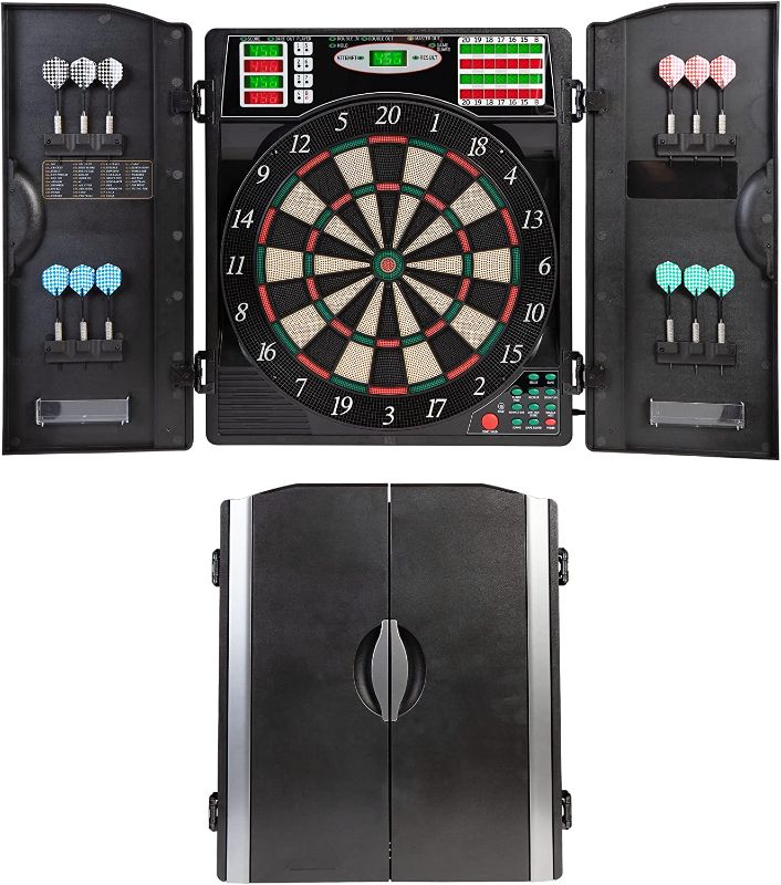 Photo 1 of Arachnid Titanium 5400 Electronic Dartboard and Cabinet, Black
