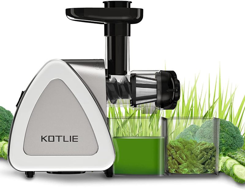 Photo 1 of Juicer Machine,KOTLIE Cold Press Juicer,Quiet Masticating Juicer Easy to Clean,High Juice Yield Slow Juicer,Slow Masticating Juicer with Two Special Container,Brush,Silver Juice Extractor
