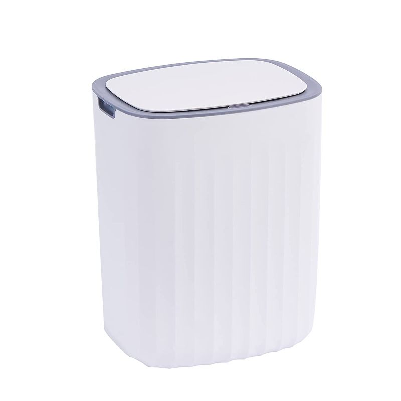 Photo 1 of 3.5 Gallon Waterproof Motion Sensor Bedroom Trash Can with Lid, Automatic Touchless Garbage Bin for Bathroom Living Room Office 