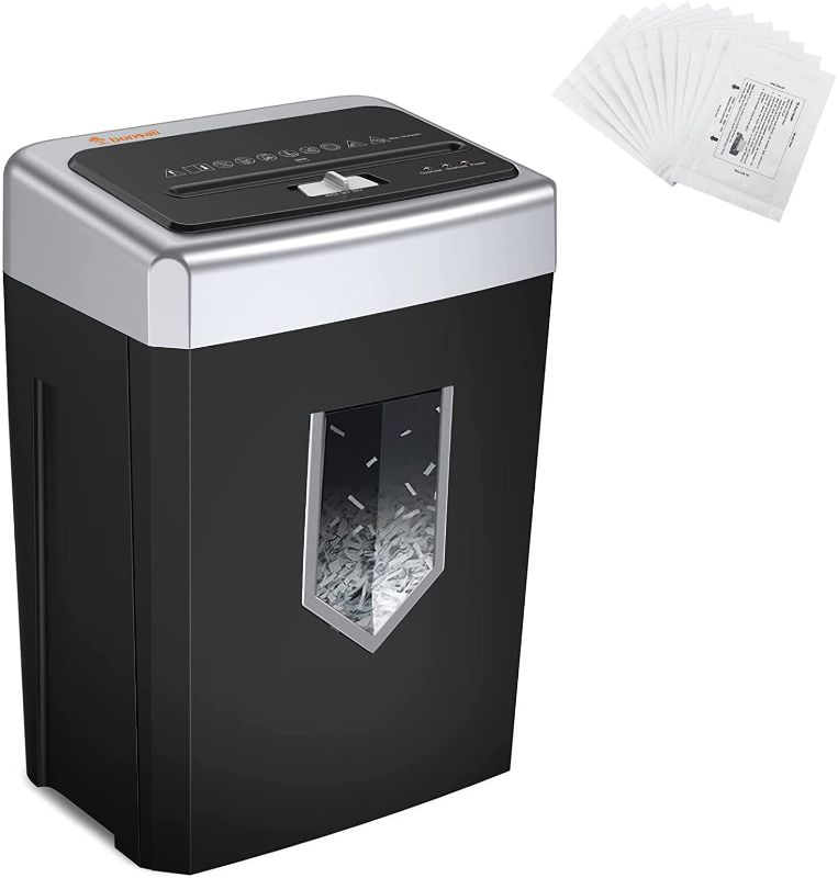 Photo 1 of Bonsaii 14-Sheet Cross-Cut Heavy Duty Paper Shredder + Lubricant Sheets 12 Pack

