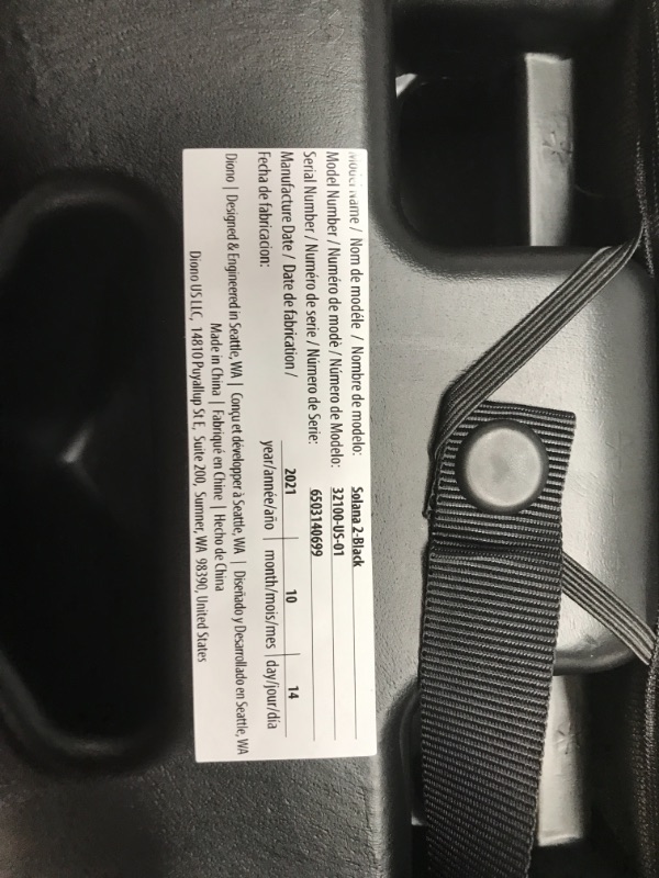 Photo 3 of Diono Solana 2 XL, Dual Latch Connectors, Lightweight Backless Belt-Positioning Booster Car Seat, 8 Years 1 Booster Seat, Black
