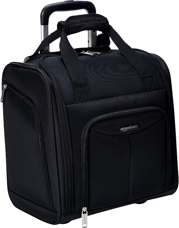 Photo 1 of Amazon Basics Underseat Carry-On Rolling Travel Luggage Bag with Wheels, 14 Inches, Black
