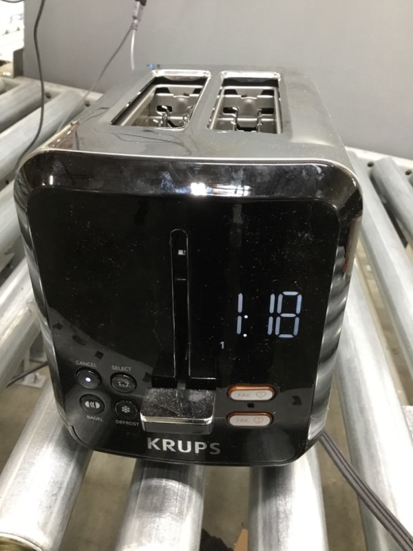 Photo 2 of KRUPS KH320D50 My Memory Digital Stainless Steel Toaster, 7 Browning Level with personalized setting, Black
