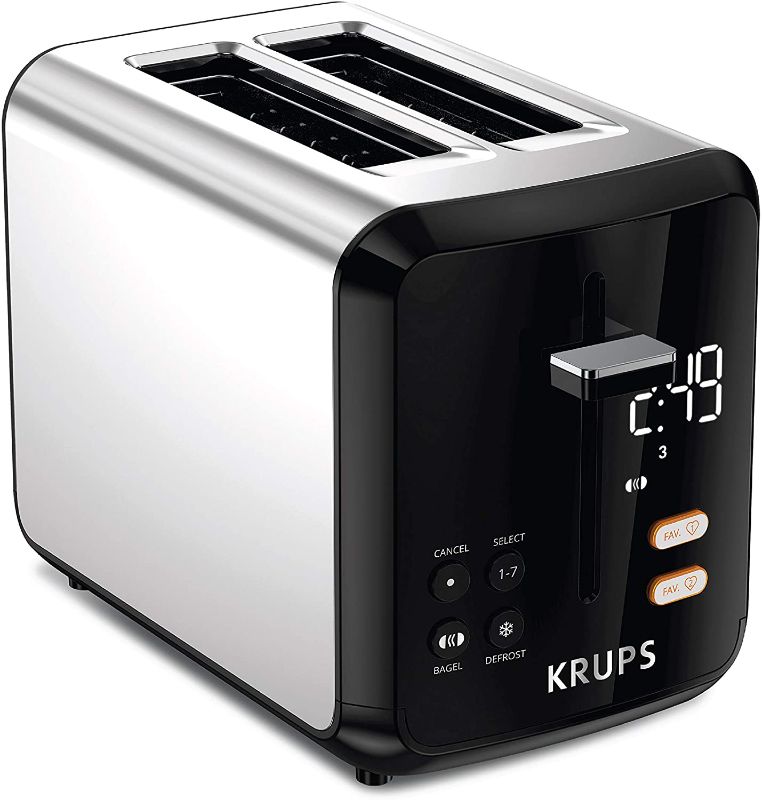 Photo 1 of KRUPS KH320D50 My Memory Digital Stainless Steel Toaster, 7 Browning Level with personalized setting, Black
