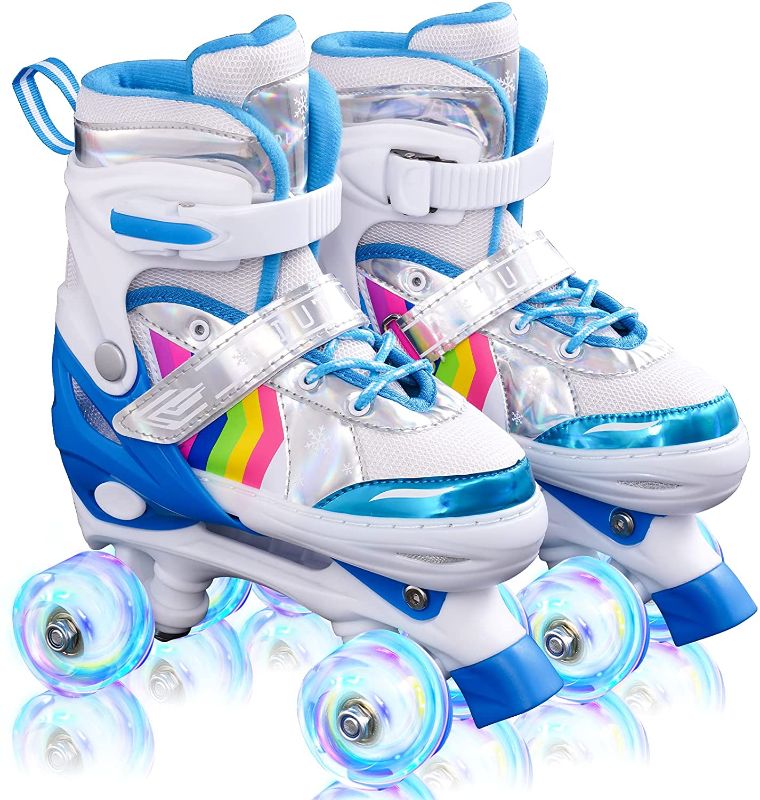 Photo 1 of Dutetoy Inline Skates, Girl Roller Skates, Kids Inline Skates 4 Sizes Adjustable