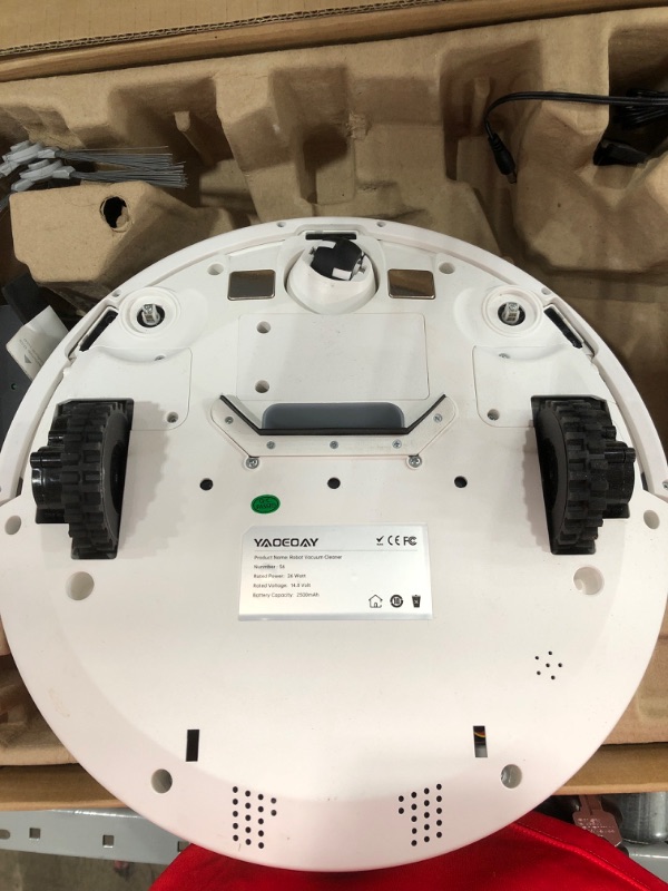Photo 1 of **PARTS ONLY**
YAOEOAY Robot Vacuum Cleaner, 9 Clean Modes 2200Pa Suction Sweep & Mop 2 in 1 Robot Vacuum, Super-Thin Smart Navigation Self-Charging 160 Mins Max Runtime Quiet Clean for Pet Hair Hard Floors Carpets
