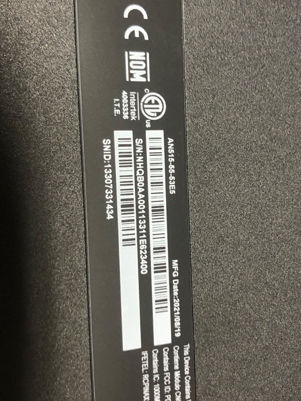 Photo 6 of **NONFUNCTIONAL**DOES NOT POWER ON **
Acer Nitro 5 AN515-55-53E5 Gaming Laptop | Intel Core i5-10300H | NVIDIA GeForce RTX 3050 Laptop GPU | 15.6" FHD 144Hz IPS Display | 8GB DDR4 | 256GB NVMe SSD | Intel Wi-Fi 6 | Backlit Keyboard
