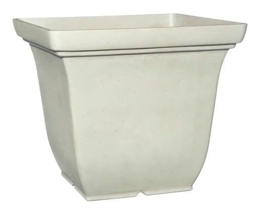 Photo 1 of 17.7 in. Limerick Polar White Square Resin Planter