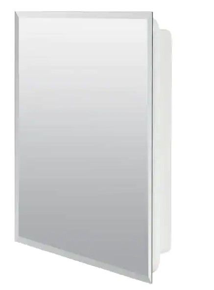 Photo 1 of 16 in. W x 20 in. H X 4 in. D Recessed or Surface Mount Frameless Beveled Bathroom Medicine Cabinet