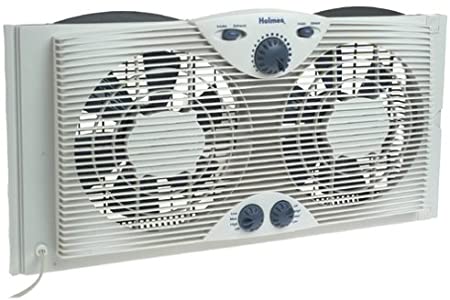 Photo 1 of Holmes Dual 8" Blade Twin Window Fan with Manual Controls, 3 Speed Settings, White
