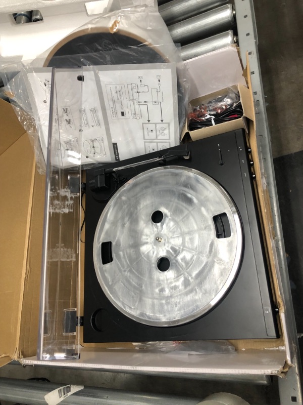 Photo 1 of **damaged**
Audio-Technica AT-LP60X-BK Fully Automatic Belt-Drive Stereo Turntable, Black, Hi-Fi, 2 Speed, Dust Cover, Anti-Resonance, Die-Cast Aluminum Platter
