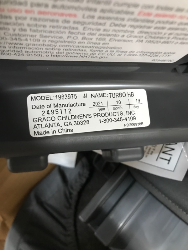 Photo 3 of Graco - TurboBooster Highback Booster Car Seat - Glacier