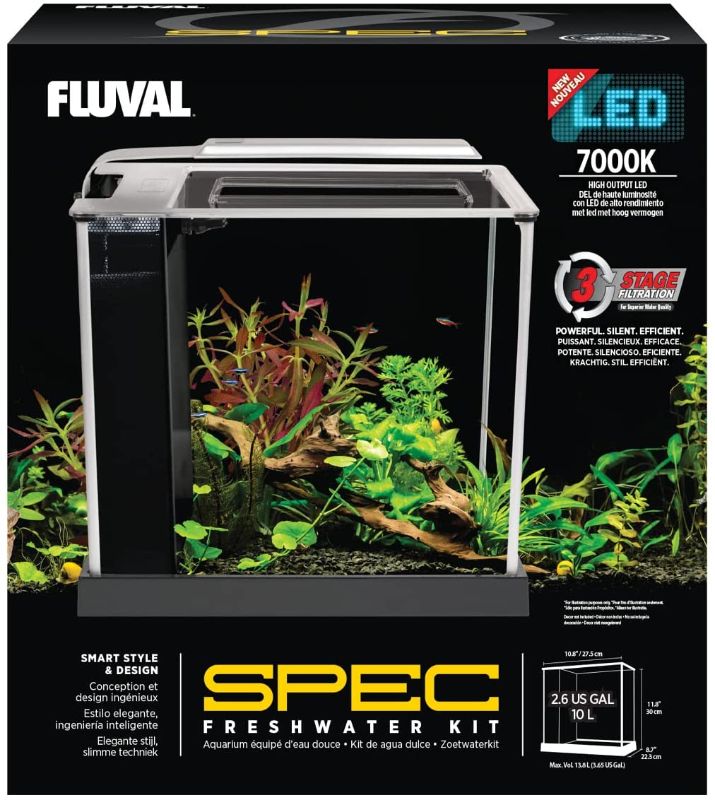 Photo 1 of **PARTS ONLY** Fluval SPEC Freshwater Aquarium Kit, Aquarium with LED Lighting and 3-Stage Filtration, 2.6 Gallon, Black