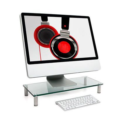 Photo 1 of Monoprice Multimedia Desktop Stand 22' X 9.5' - Stand & Riser, Laptop Stand, Desktop TV Stand W/ Height Adjustable Legs - Workstream Collection
