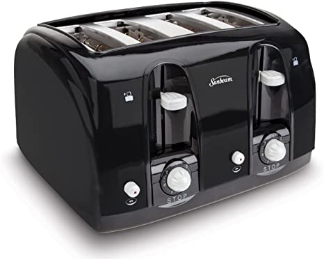 Photo 1 of Sunbeam Wide Slot 4-Slice Toaster, Black (003911-100-000)
