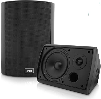 Photo 1 of Pyle Pair of Wall Mount Waterproof & Bluetooth 6.5'' Indoor/Outdoor Speaker System, with Loud Volume and Bass. (Pair, Black. PDWR62BTBK)
