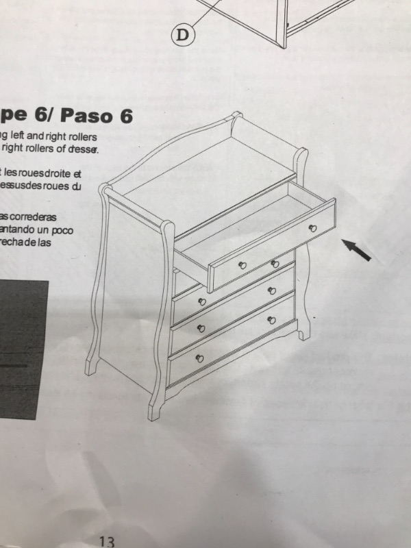 Photo 1 of Dresser Changing Table with4  Drawers, Nursery Station Diaper Changing Drawer Dresser Organizer Storage with Top Guardrail