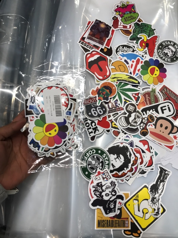 Photo 1 of PACK OF 2- 100 PCS Water Bottle Stickers, Laptop Vinyl Cute Waterproof Skateboard Scrapbook Vsco Stickers Aesthetic Car Decals Computer Hydroflask Stickers for Adults Teens Kids, Sticker Packs

