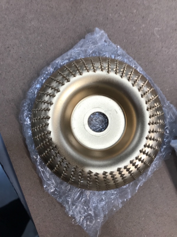 Photo 1 of 4 Inch Tungsten Carbide Grinding Wheel Disc 5/8 Inch Bore, Wood Carving Disc Grinding Disc for Wood Trimming (Arc)
