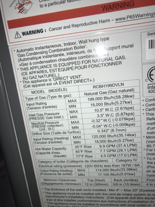 Photo 9 of Prestige 9.9 GPM Natural Gas High Efficiency Combi Boiler with 199000 BTU
