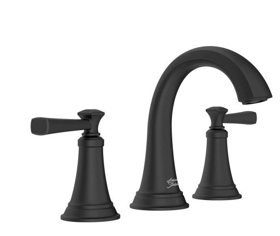 Photo 1 of Rumson 8 in. Widespread 2-Handle Bathroom Faucet in Matte Black
