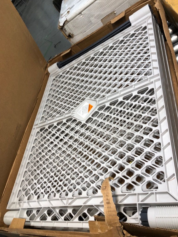 Photo 1 of Toddleroo by North States Superyard 6 Panel Baby Play Yard/Barrier with Wall Mount Kit: Create a safe play area or extra wide baby gate anywhere. 38.5" - 201" wide, 18.5 ft. enclosure (26" tall, Gray)
