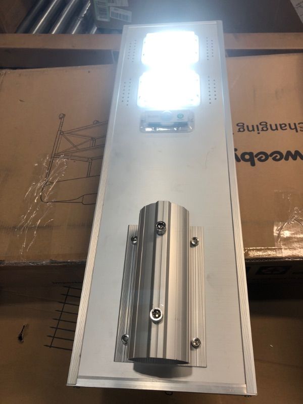 Photo 1 of Commercial Solar Street Light, 10000LM Outdoor LED Street Lights Dusk to Dawn with Motion Sensor and Remote Control, IP65 Waterproof Solar Parking Lot Light for Highway, Community
