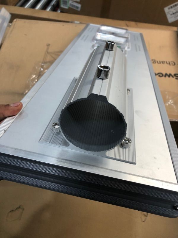 Photo 1 of Commercial Solar Street Light, 10000LM Outdoor LED Street Lights Dusk to Dawn with Motion Sensor and Remote Control, IP65 Waterproof Solar Parking Lot Light for Highway, Community
