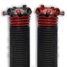 Photo 1 of 33"x 3"x3" Torsion Springs in Red Left and Right Wound Pair for Sectional Garage Doors