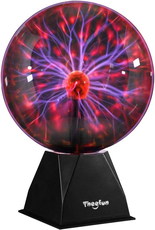 Photo 1 of Plasma Ball, 8 Inch Plasma Lamp, Touch & Sound Sensitive Plasma Globe - Theefun Electric Ball, Nebula Thunder Lightning Toys for Parties, Home, Kids, Bedroom, Prop, Decoration, Christmas Gifts
