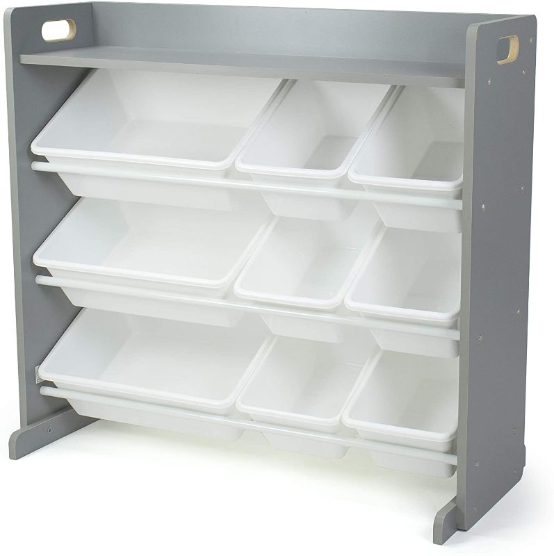 Photo 1 of ***PARTS ONLY*** Humble Crew Inspire Toy Organizer with Shelf and 9 Storage Bins, Grey/White
