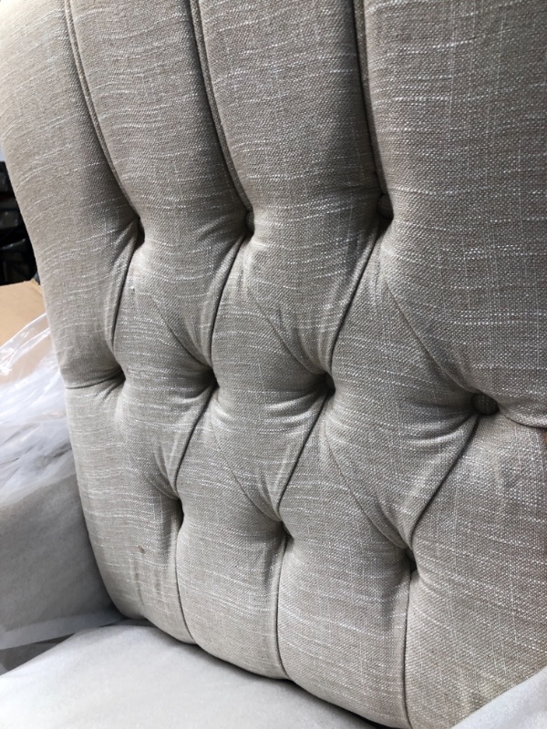 Photo 1 of GDF Studio Elizabeth Tufted Fabric Recliner, Vintage Reclining Reading Armchair, Light Beige
