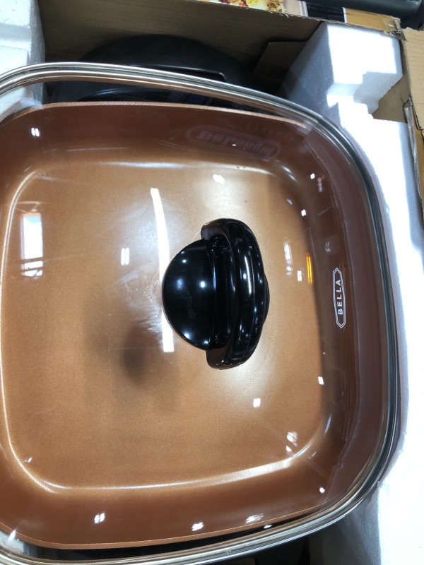 Photo 3 of Bella 12 x 12 inch Electric Skillet with Copper Titanium Coating,