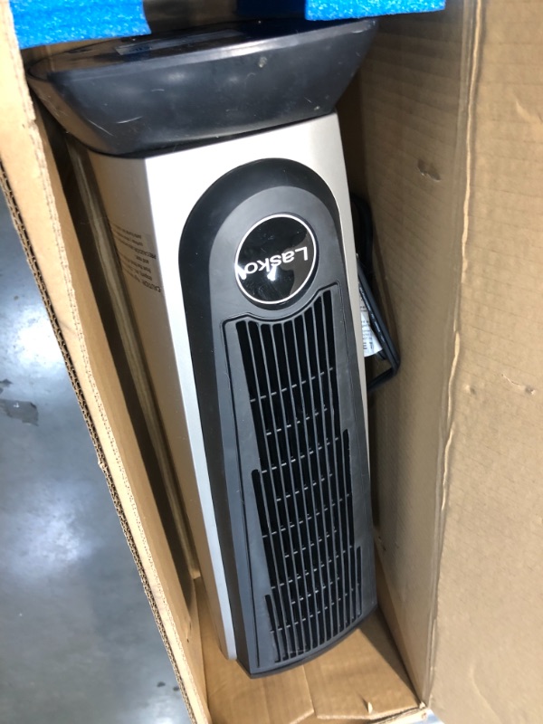 Photo 1 of Lasko Lasko-22 Digital Ceramic Oscillating Remote (751320) Tower Heater, 8.5x2033 L x 7.25x2033 W x 23x2033 H, Grey/Black
