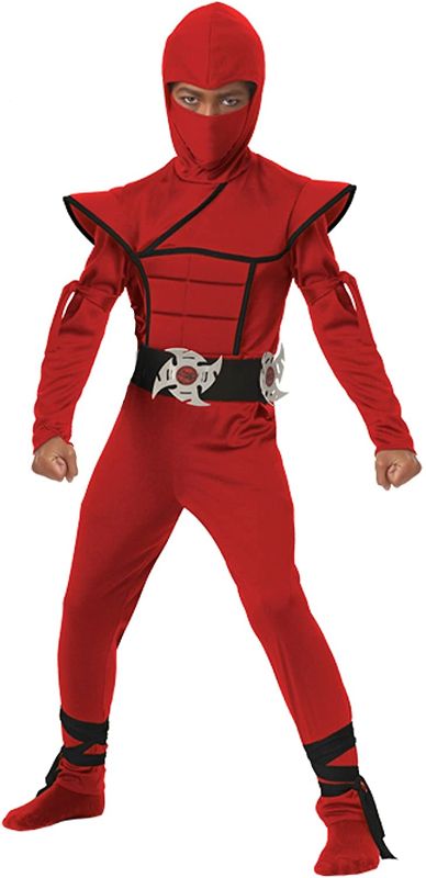 Photo 1 of California Costumes Stealth Ninja Child Costume, Large Plus, Red/Black
