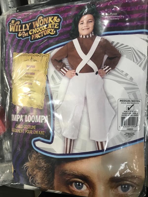 Photo 2 of Rubie's Costume Kids Willy Wonka & The Chocolate Factory Oompa Loompa Value Costume, Medium
