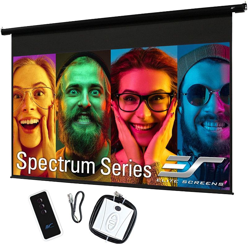 Photo 1 of Elite Screens Spectrum 100" Electric Motorized Projector Screen with Multi Aspect Ratio Function, 16:9, Home Theater 8K/4K Ultra HD Ready Projection
