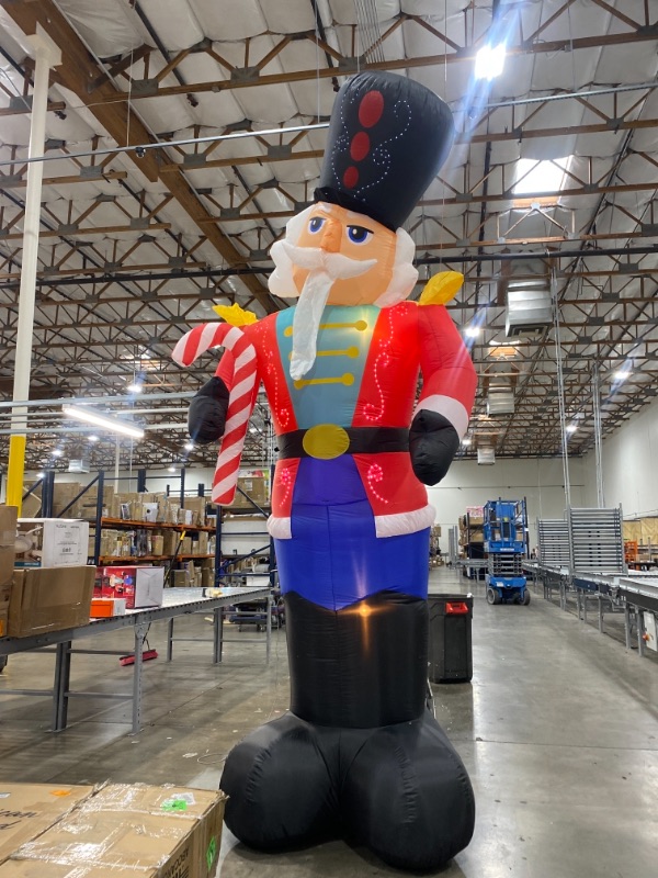 Photo 3 of 12 ft. Pre-Lit LED Giant-Sized Lightshow Airblown Nutcracker Christmas Inflatable
