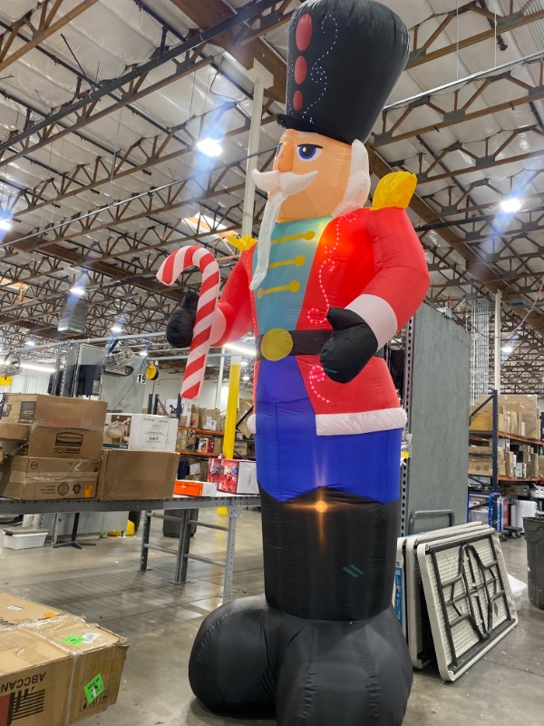 Photo 4 of 12 ft. Pre-Lit LED Giant-Sized Lightshow Airblown Nutcracker Christmas Inflatable
