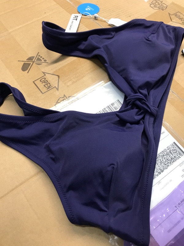 Photo 1 of Alia Navy Knotted Bikini Tank Top-XXLARGE 

