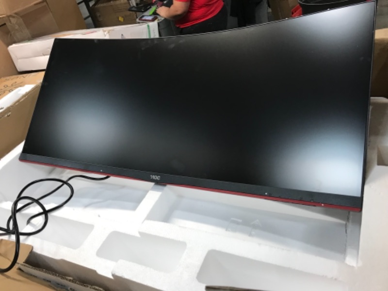 Photo 6 of AOC CQ34G2 Super Curved Frameless Gaming Monitor, UltraWide FHD 2560x1080, 1500R VA Panel, 1ms MPRT, 75Hz, FreeSync, Height Adjustable, 3-Yr Zero Dead Pixels Black/Silver

//tested, powers on
