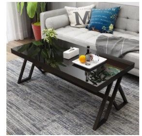 Photo 1 of 47" x 24" Tempered Glass End Table Modern Cocktail Table Coffee tea table gaming table modern style
