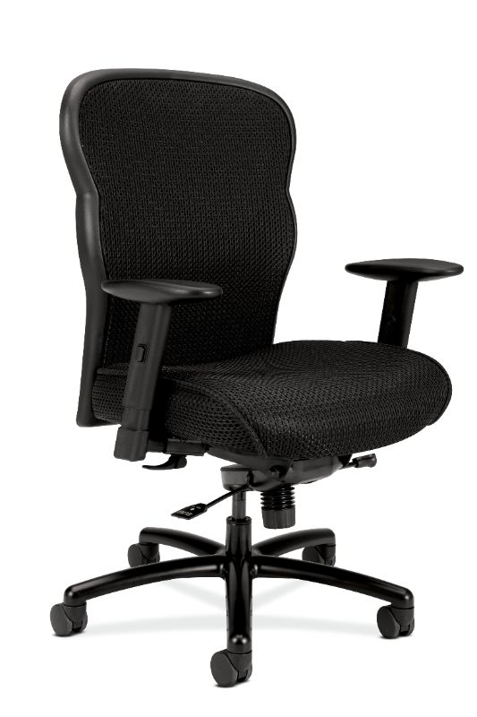 Photo 1 of HON Wave Big and Tall Executive Chair - Mesh Office Chair with Adjustable Arms, Black (VL705)
