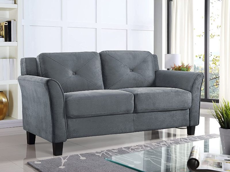 Photo 1 of *Loose hardware may be incomplete*
*Stock photo for reference only*
Grey two seater sofa