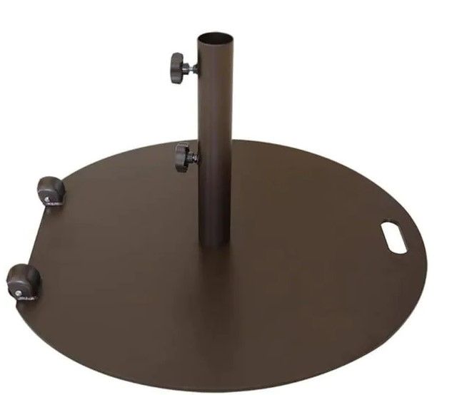 Photo 1 of 55 lbs. Steel Patio Umbrella Base in Bronze
