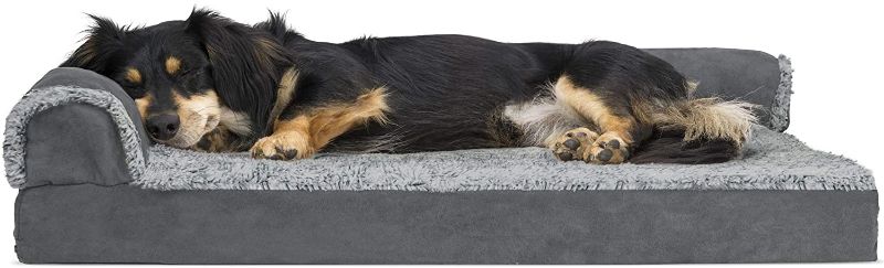 Photo 1 of 28" Furhaven Orthopedic CertiPUR-US Certified Foam Pet Beds for Small, Medium, and Large Dogs and Cats - Two-Tone L Chaise, Southwest Kilim Sofa, Faux Fur Velvet Sofa Dog Bed, and More
