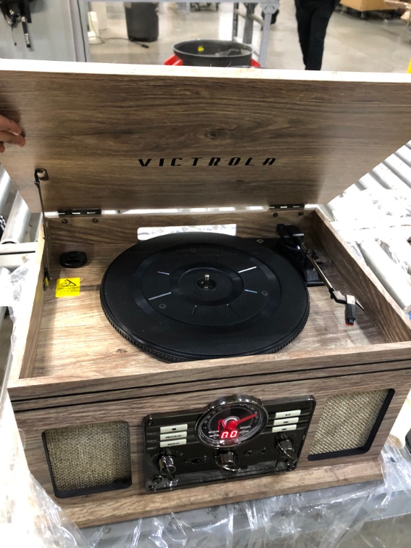 Photo 1 of Victrola Nostalgic 6-in-1 Bluetooth Record Player & Multimedia Center with Built-in Speakers - 3-Speed Turntable, CD & Cassette Player, AM/FM Radio | Wireless Music Streaming | Farmhouse Oatmeal
