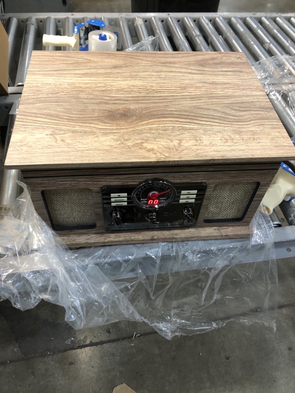 Photo 1 of Victrola Nostalgic 6-in-1 Bluetooth Record Player & Multimedia Center with Built-in Speakers - 3-Speed Turntable, CD & Cassette Player, AM/FM Radio | Wireless Music Streaming | Farmhouse Oatmeal
