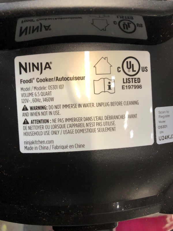 Photo 6 of parts only !!Ninja OS301 Foodi 10-in-1 Pressure Cooker and Air Fryer with Nesting Broil Rack, 6.5 Quart, Stainless Steel
 