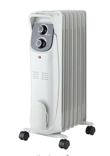 Photo 1 of Comfort Zone
1,500-Watt White Electric Oil-Filled Radiator Space Heater with Silent Operation